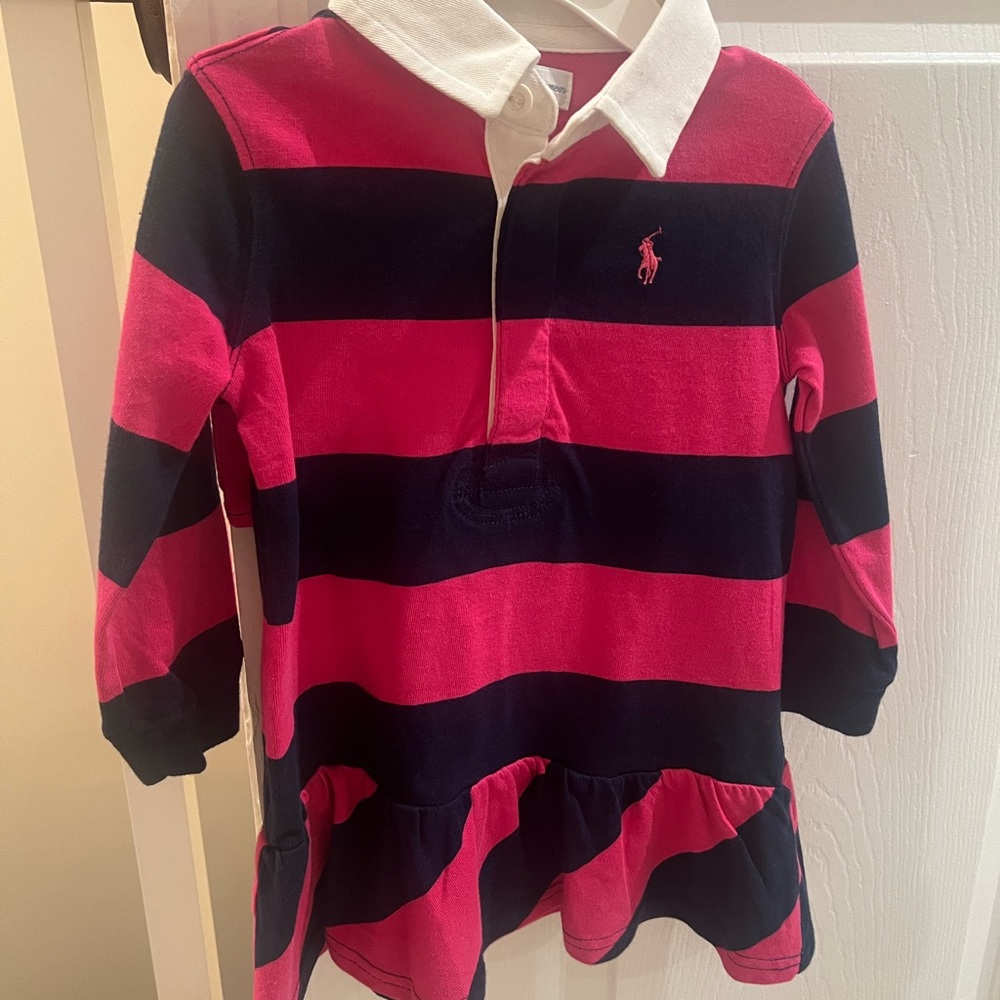 Ralph Lauren Kids Polo Dress in Pink and Navy